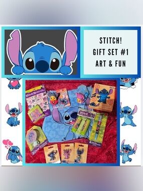 NEW: KID PACK 14 ITEM STITCH THEMED GIFT SET #1